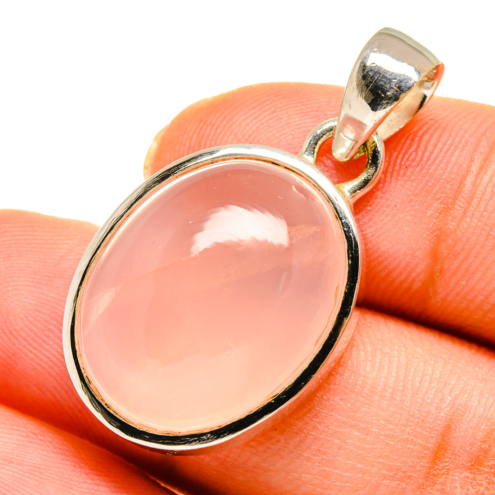 Rose Quartz Pendants handcrafted by Anasilvercos - PD10320