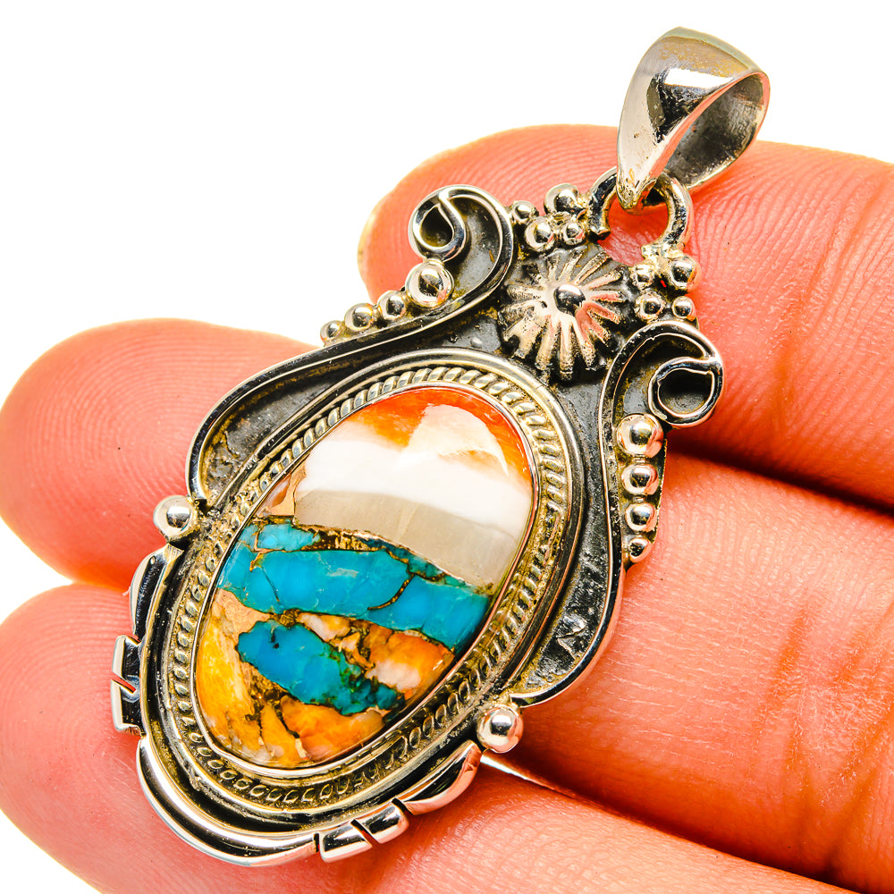 Spiny Oyster Turquoise Pendants handcrafted by Anasilvercos - PD10328