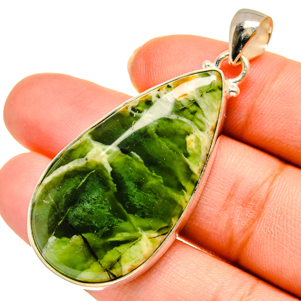 Australian Green Opal Pendants handcrafted by Anasilvercos - PD10337