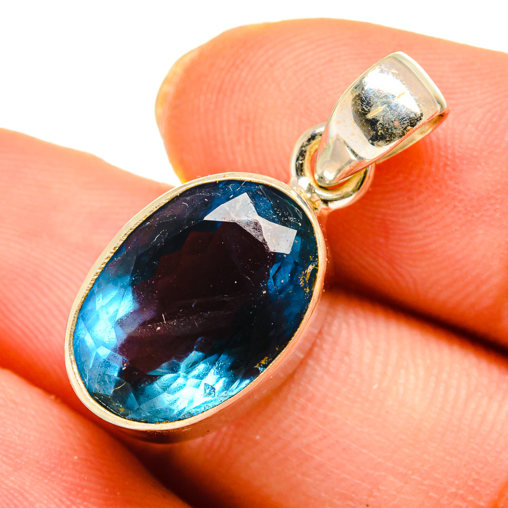 Blue Fluorite Pendants handcrafted by Anasilvercos - PD10364