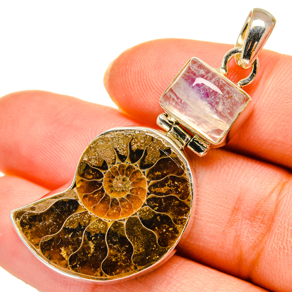 Ammonite Fossil Pendants handcrafted by Anasilvercos - PD10369