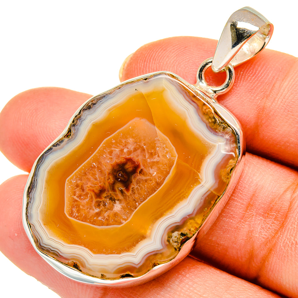 Yellow Geode Slice Pendants handcrafted by Anasilvercos - PD10383