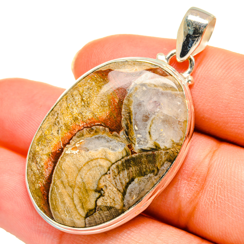 Mushroom Rhyolite Pendants handcrafted by Anasilvercos - PD10389