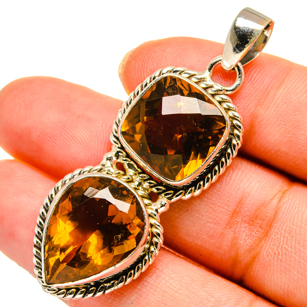 Mandarin Citrine Pendants handcrafted by Anasilvercos - PD10391