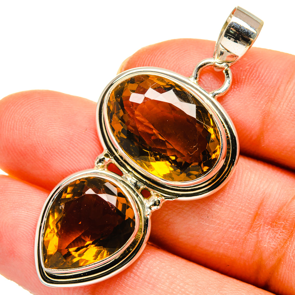 Mandarin Citrine Pendants handcrafted by Anasilvercos - PD10392