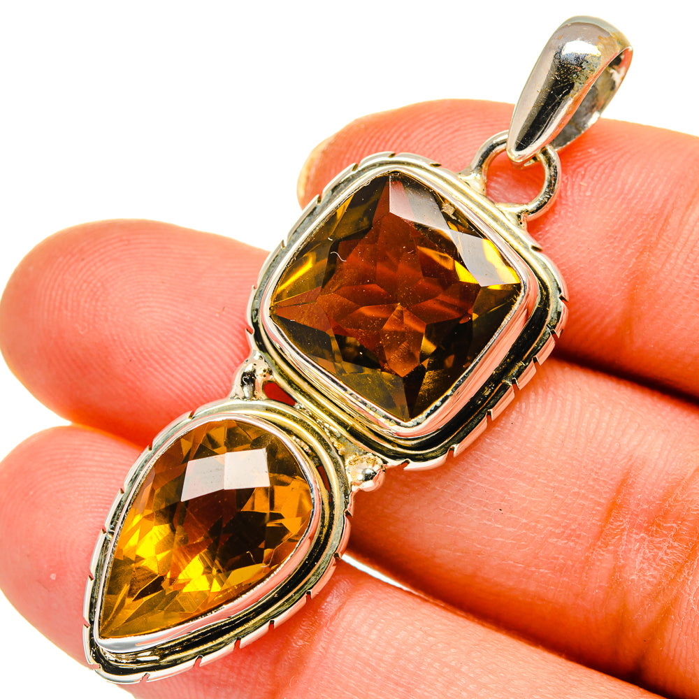 Mandarin Citrine Pendants handcrafted by Anasilvercos - PD10393