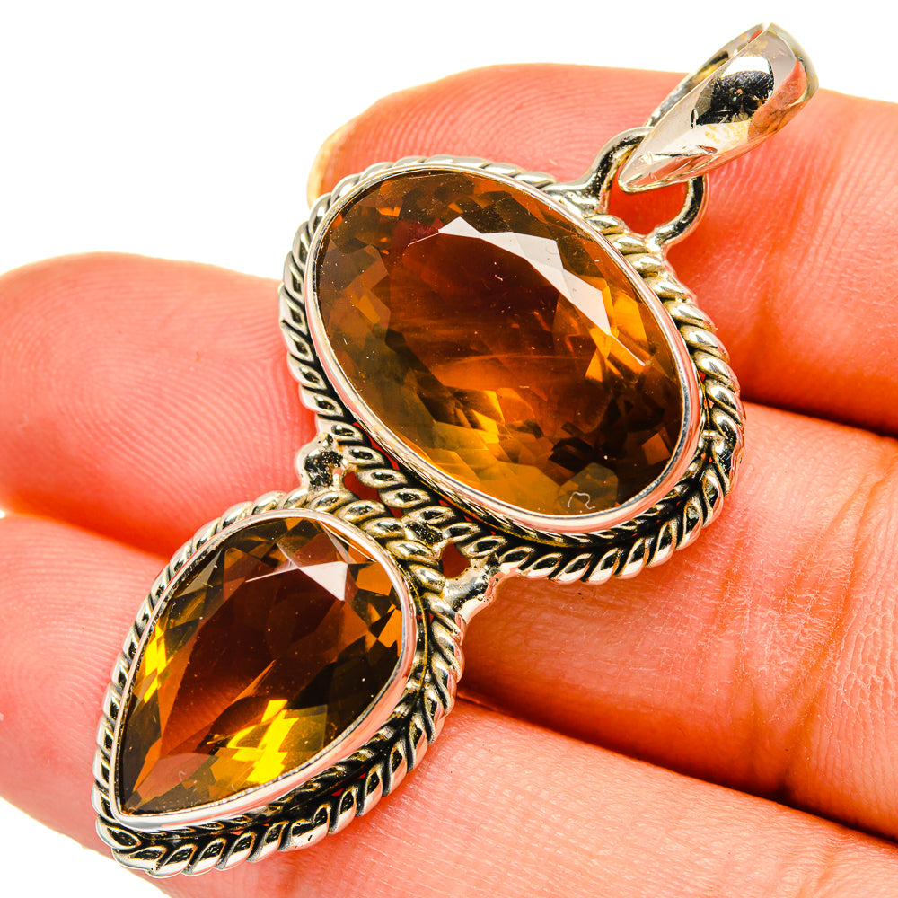 Mandarin Citrine Pendants handcrafted by Anasilvercos - PD10395