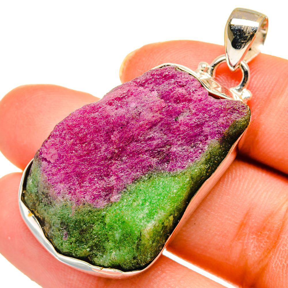 Ruby Zoisite Pendants handcrafted by Anasilvercos - PD10396