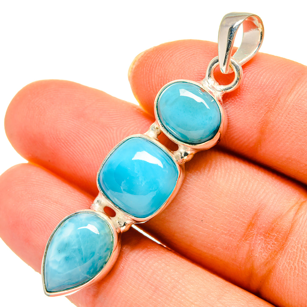 Larimar Pendants handcrafted by Anasilvercos - PD10398