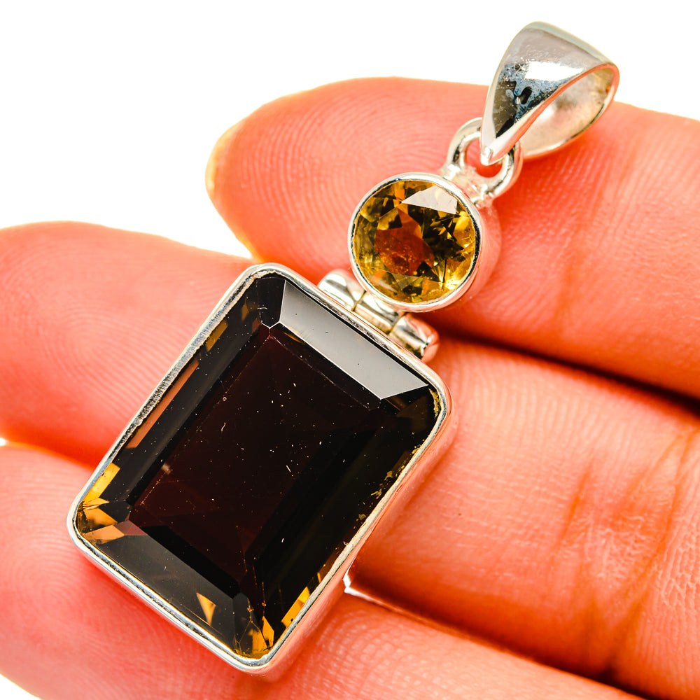 Smoky Quartz Pendants handcrafted by Anasilvercos - PD10407