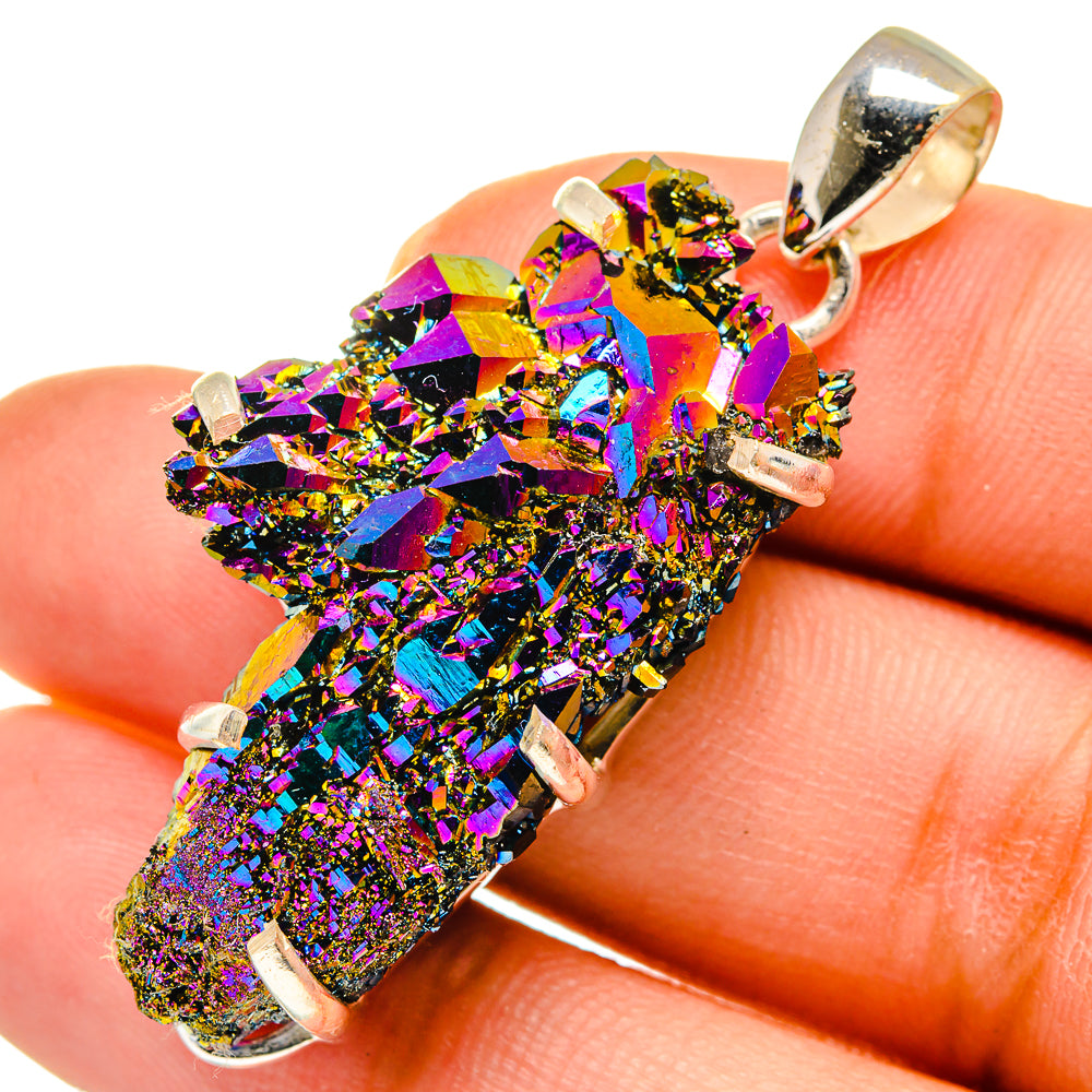 Titanium Sunshine Druzy Pendants handcrafted by Anasilvercos - PD10414