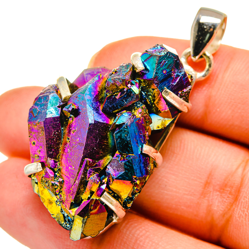 Titanium Sunshine Druzy Pendants handcrafted by Anasilvercos - PD10415