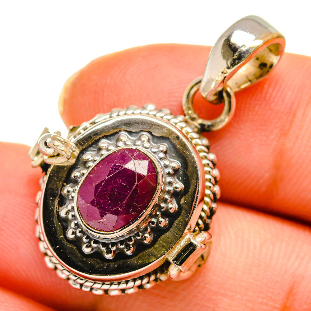 Ruby Pendants handcrafted by Anasilvercos - PD10421