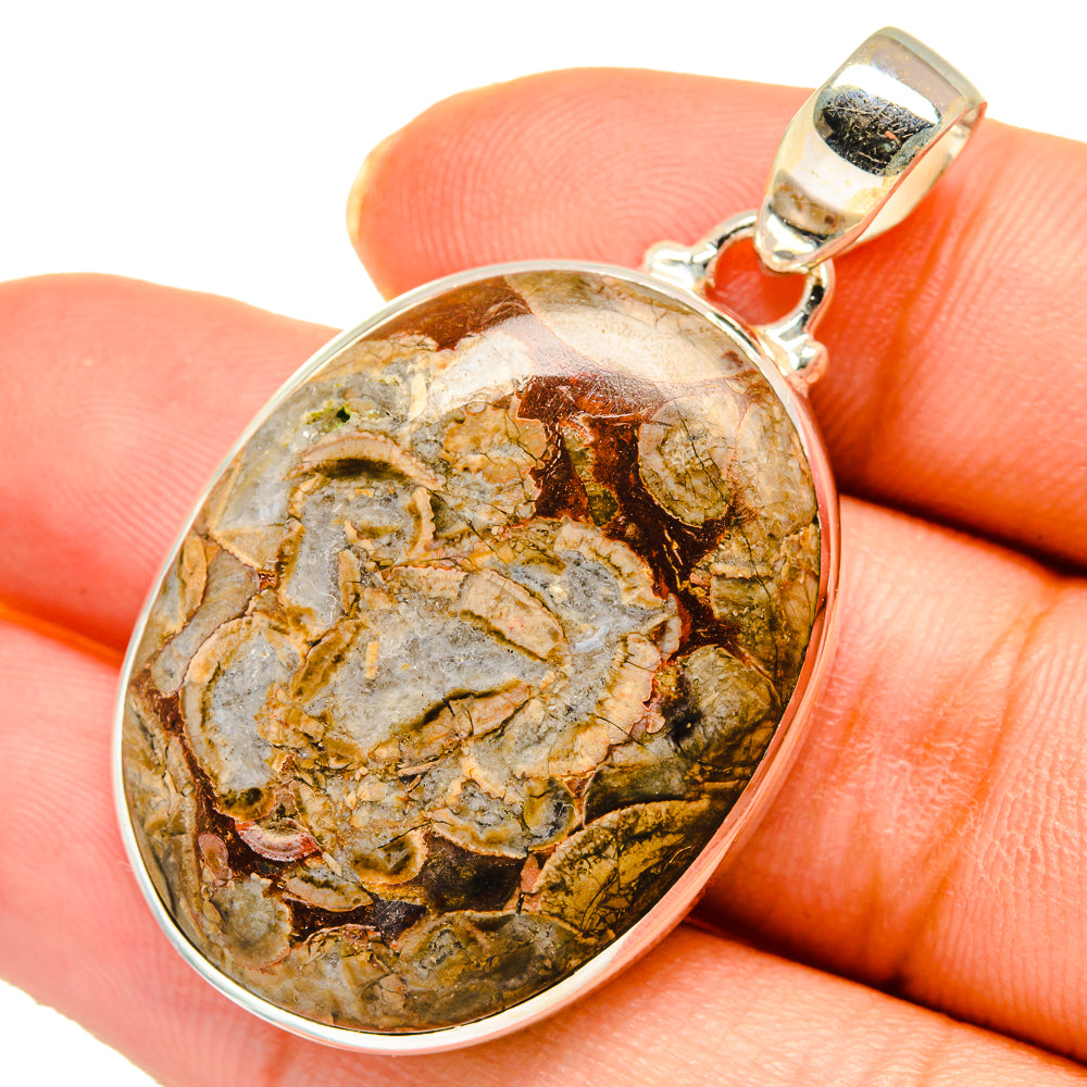 Mushroom Rhyolite Pendants handcrafted by Anasilvercos - PD10450