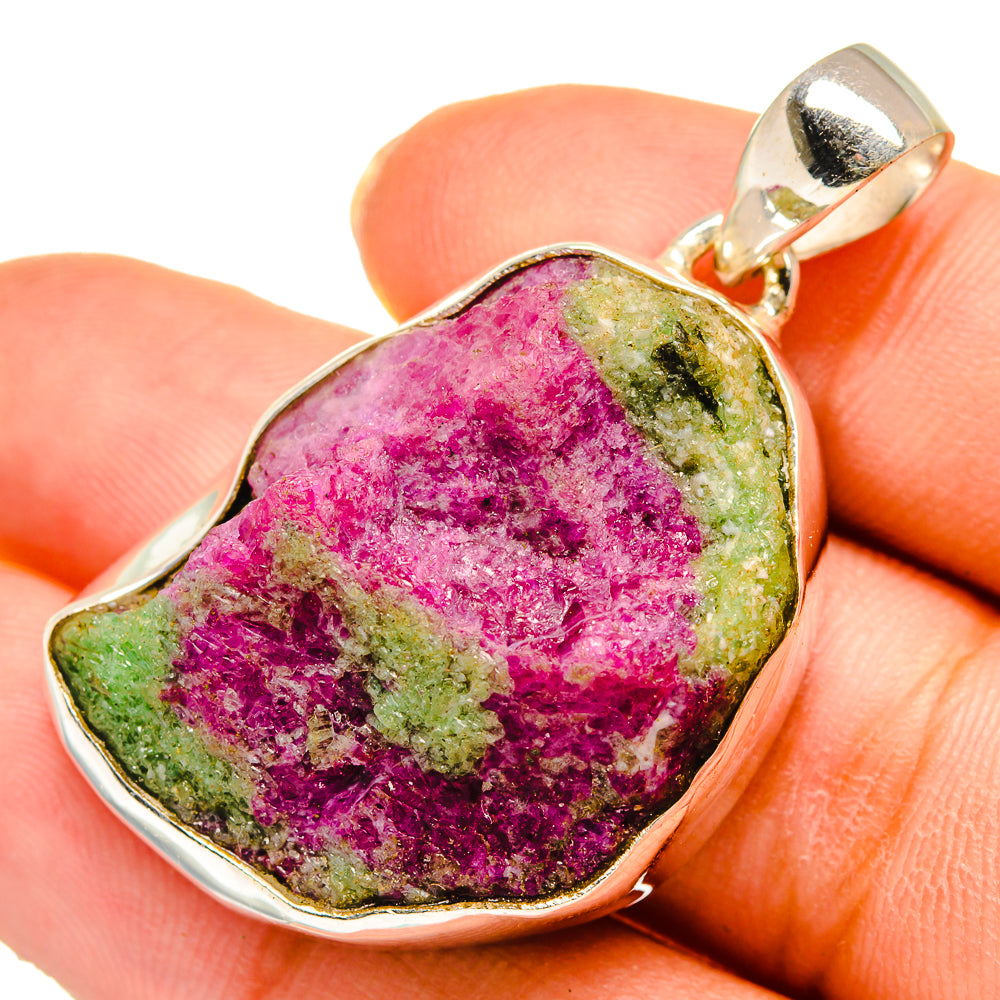 Ruby Zoisite Pendants handcrafted by Anasilvercos - PD10474