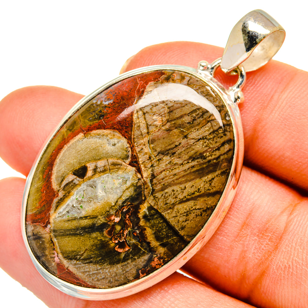 Mushroom Rhyolite Pendants handcrafted by Anasilvercos - PD10497