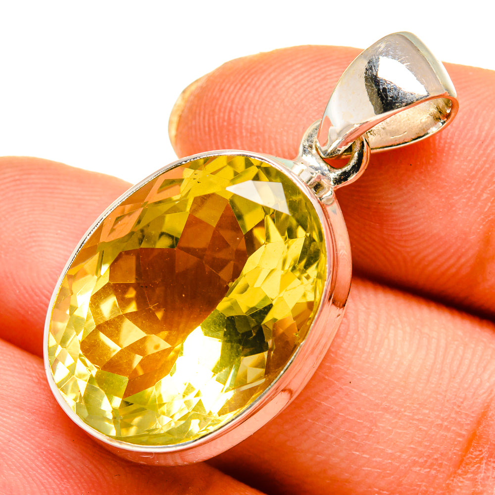 Lemon Quartz Pendants handcrafted by Anasilvercos - PD10506