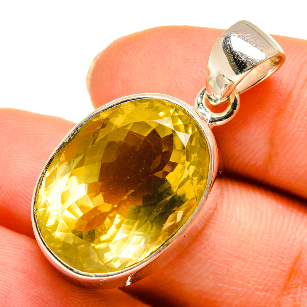 Lemon Quartz Pendants handcrafted by Anasilvercos - PD10510