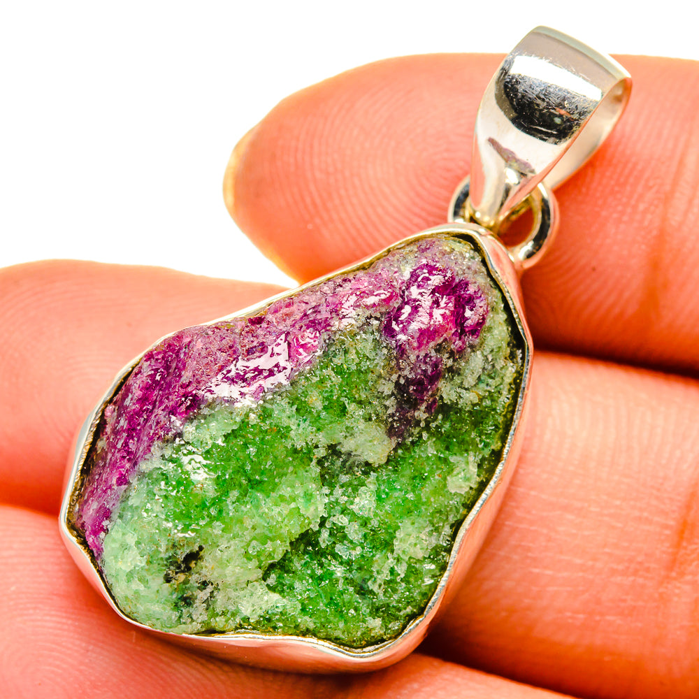 Ruby Zoisite Pendants handcrafted by Anasilvercos - PD10515