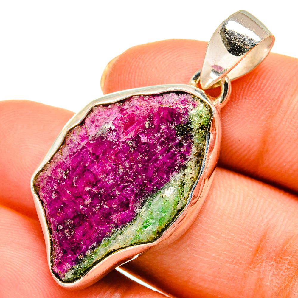 Ruby Zoisite Pendants handcrafted by Anasilvercos - PD10516