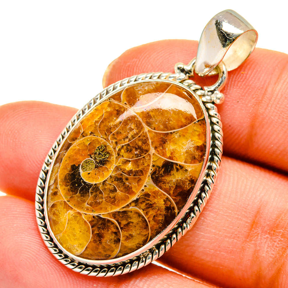 Ammonite Fossil Pendants handcrafted by Anasilvercos - PD10524