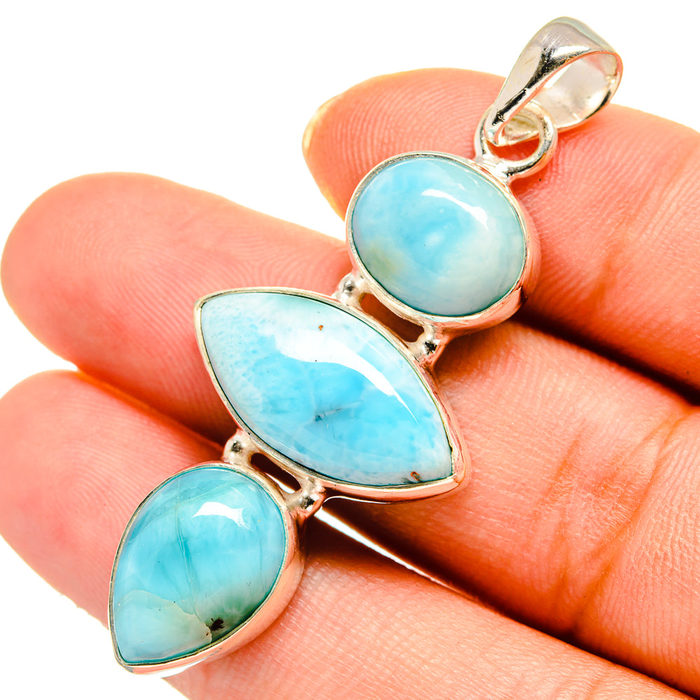 Larimar Pendants handcrafted by Anasilvercos - PD10534