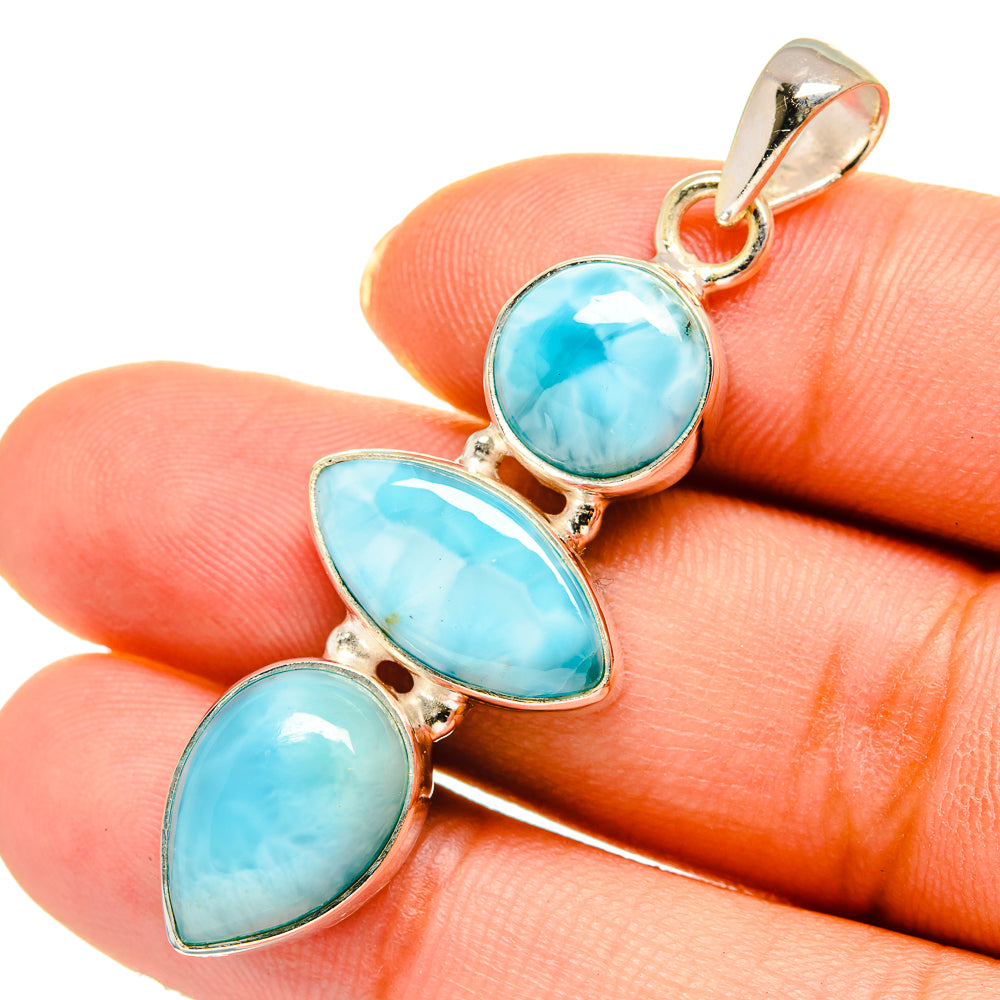 Larimar Pendants handcrafted by Anasilvercos - PD10535