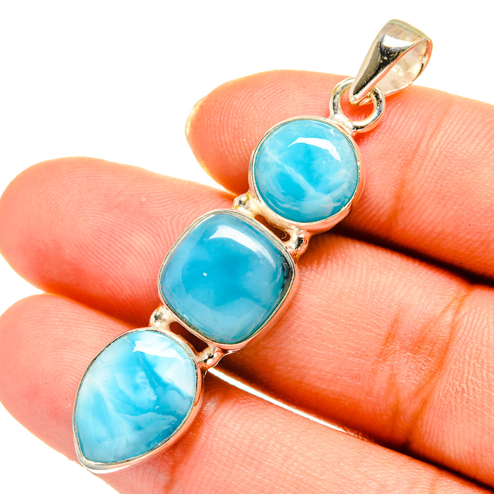 Larimar Pendants handcrafted by Anasilvercos - PD10538