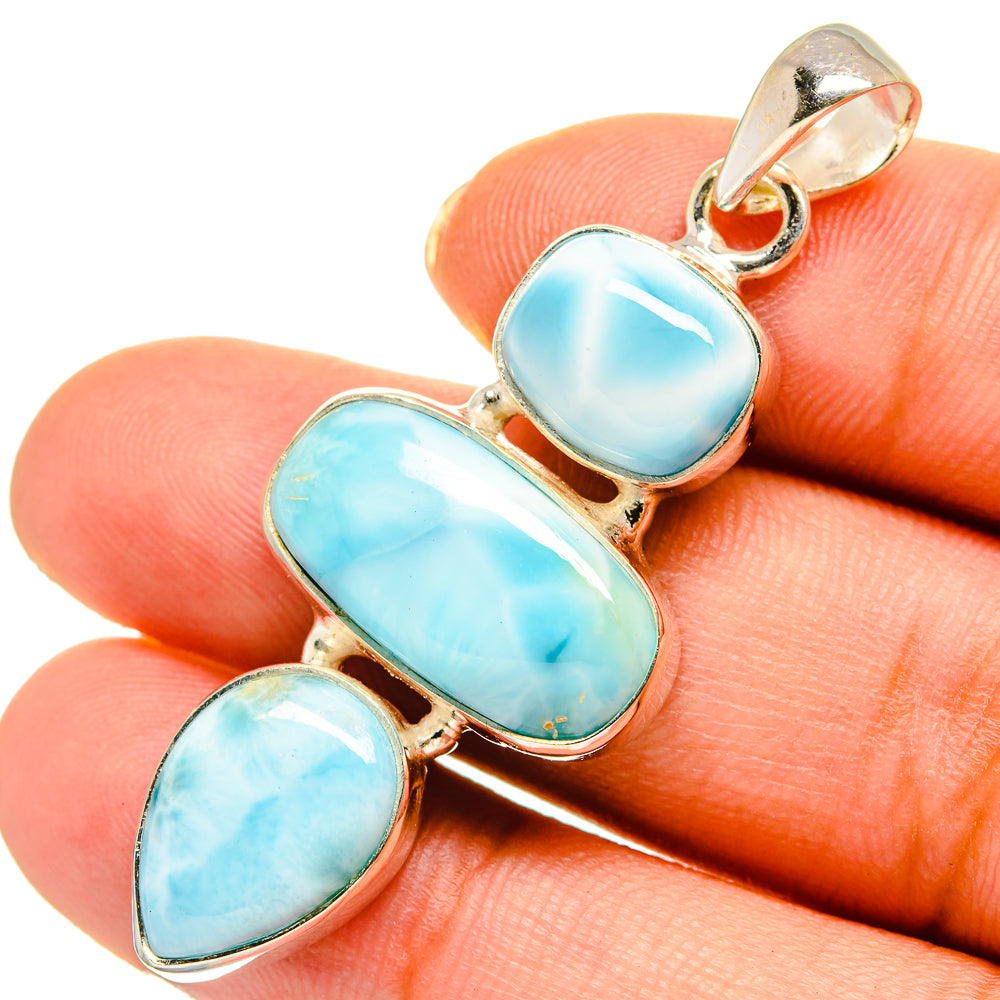 Larimar Pendants handcrafted by Anasilvercos - PD10539