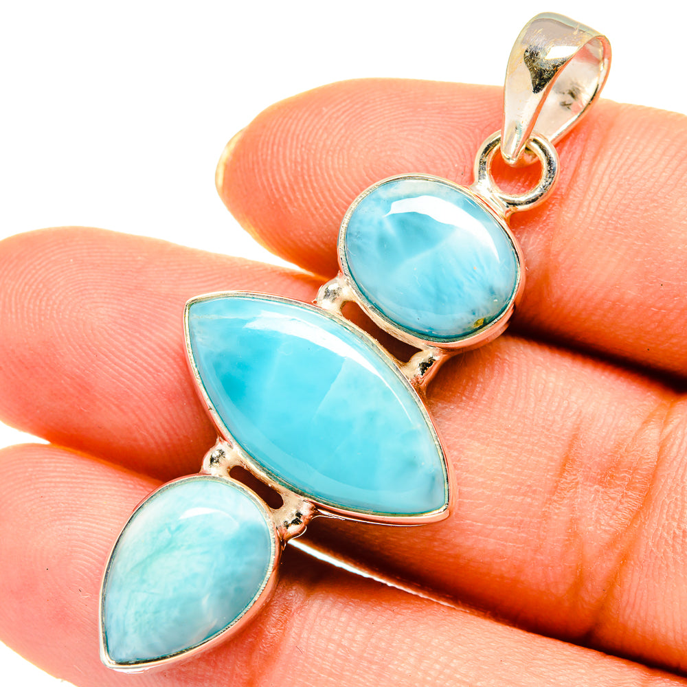 Larimar Pendants handcrafted by Anasilvercos - PD10542