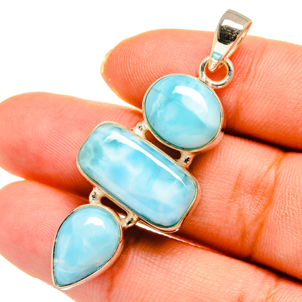 Larimar Pendants handcrafted by Anasilvercos - PD10562