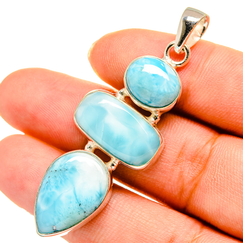 Larimar Pendants handcrafted by Anasilvercos - PD10563