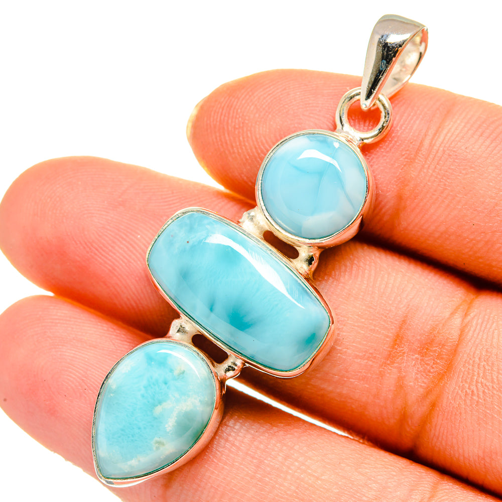 Larimar Pendants handcrafted by Anasilvercos - PD10569