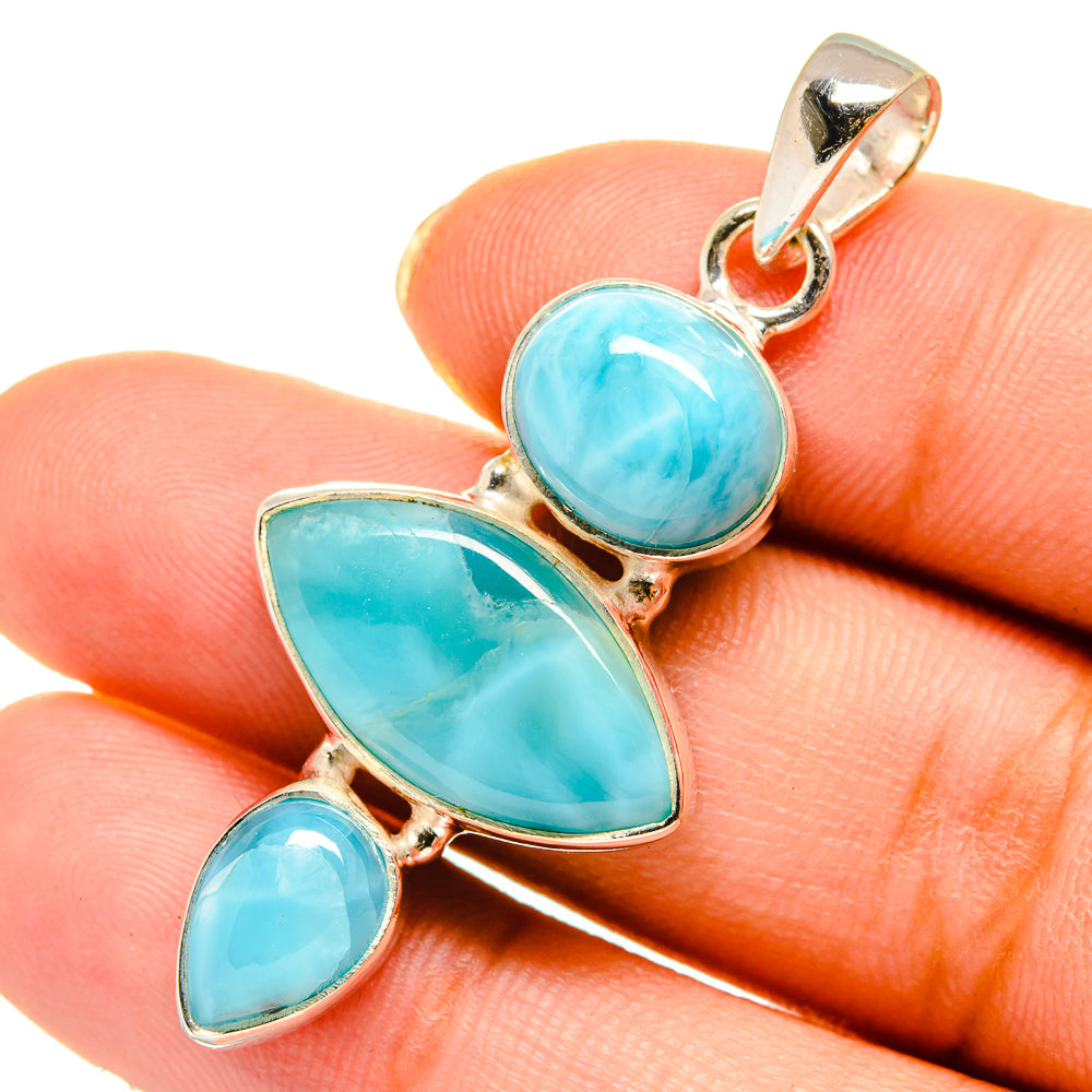 Larimar Pendants handcrafted by Anasilvercos - PD10572