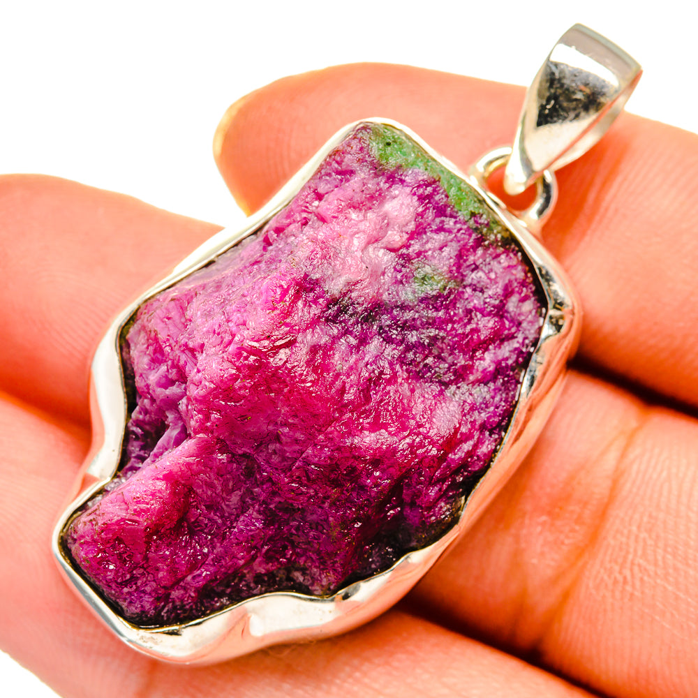 Ruby Zoisite Pendants handcrafted by Anasilvercos - PD10591