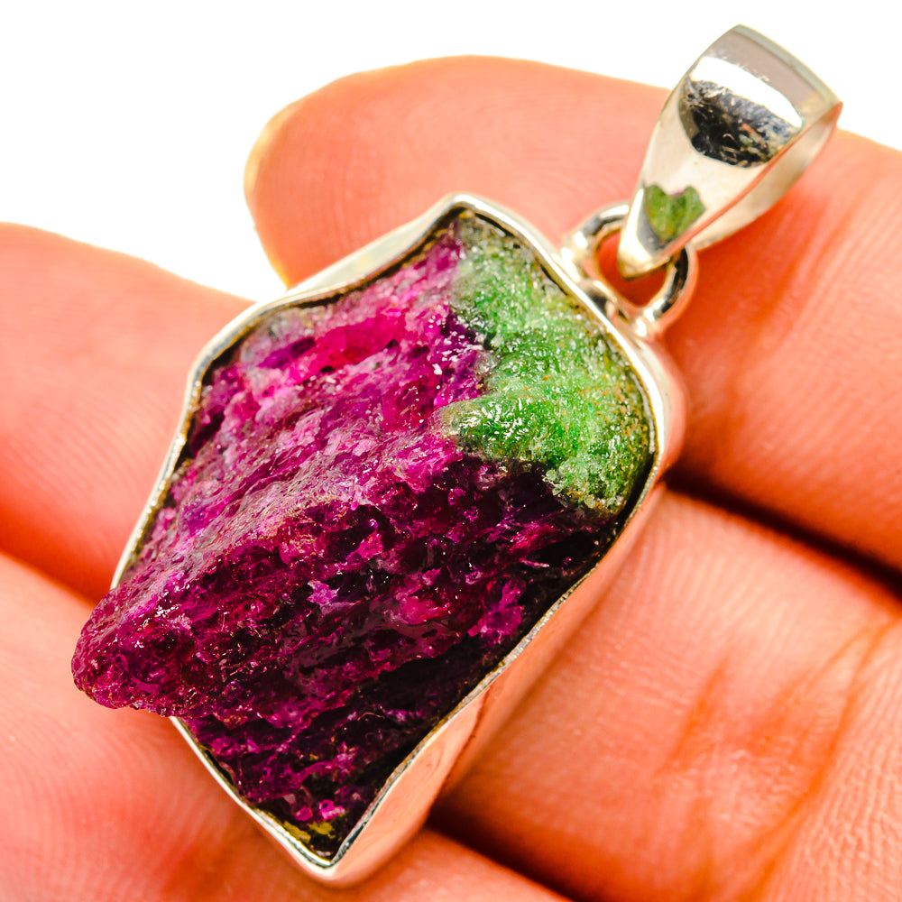Ruby Zoisite Pendants handcrafted by Anasilvercos - PD10593