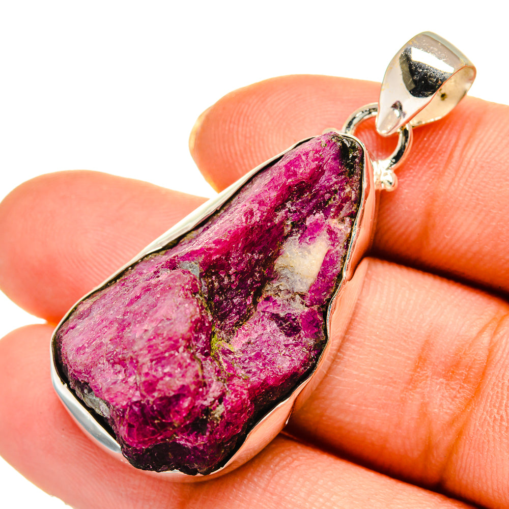 Ruby Zoisite Pendants handcrafted by Anasilvercos - PD10594