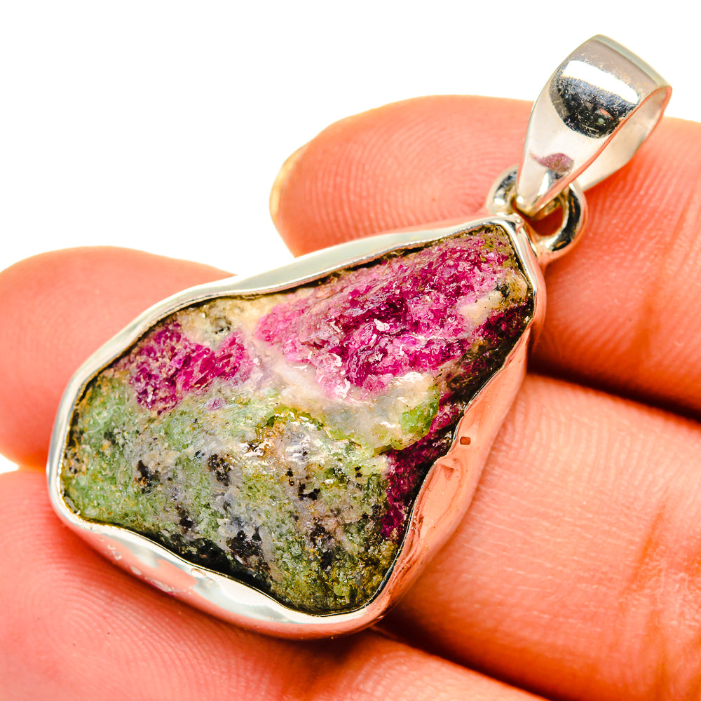 Ruby Zoisite Pendants handcrafted by Anasilvercos - PD10596