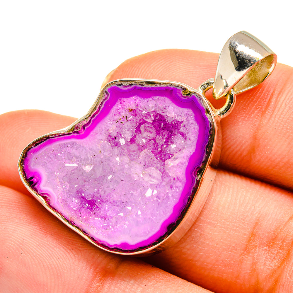 Purple Geode Slice Pendants handcrafted by Anasilvercos - PD10598