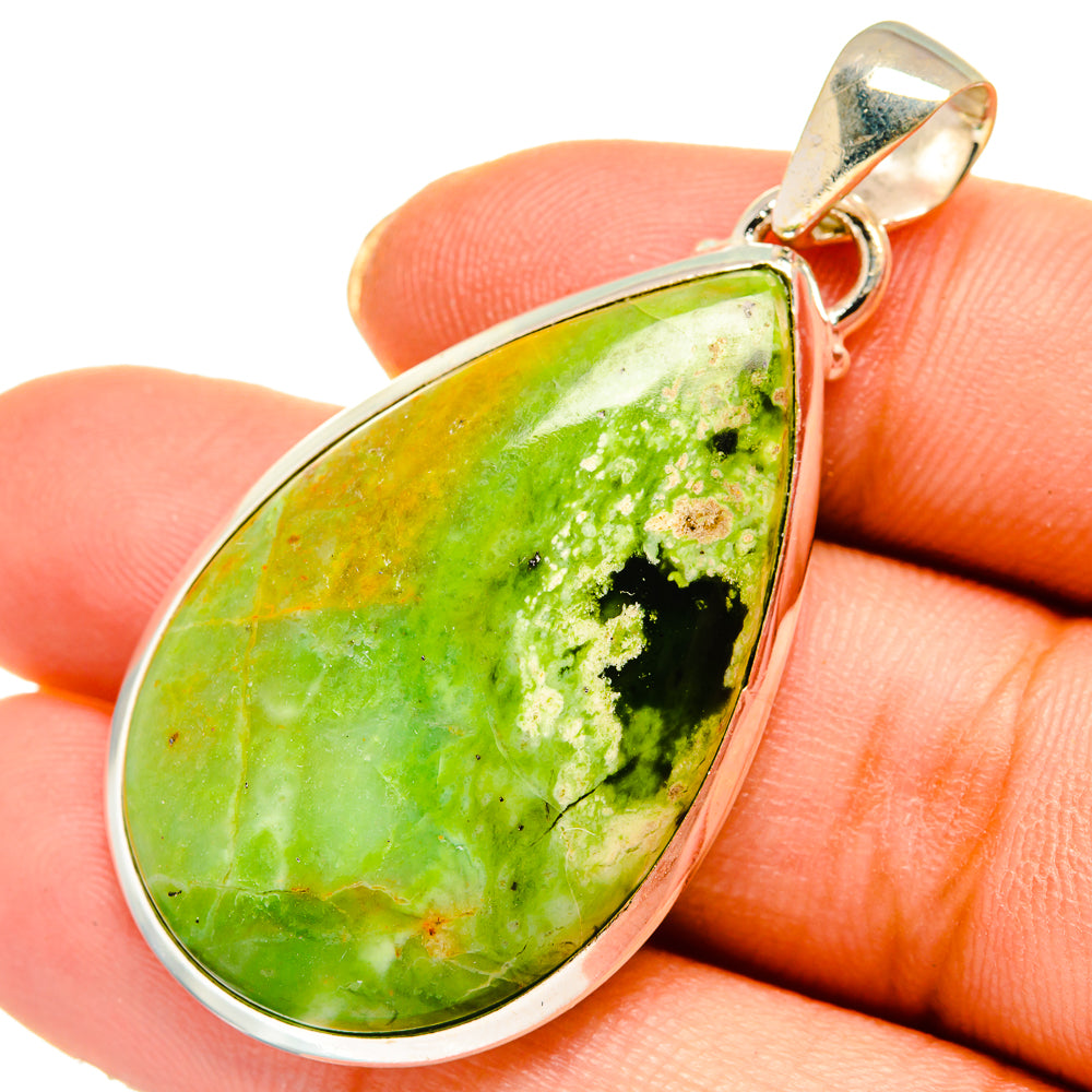 Australian Green Opal Pendants handcrafted by Anasilvercos - PD10626