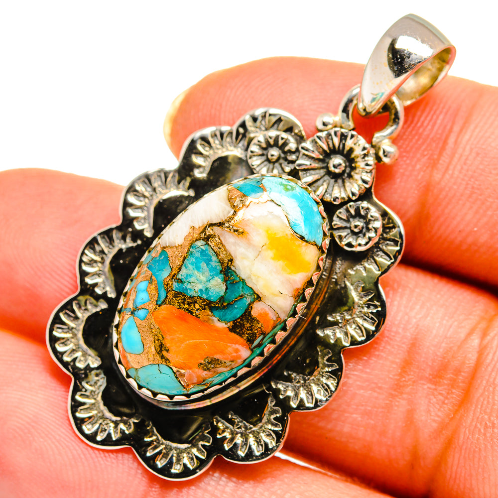Spiny Oyster Turquoise Pendants handcrafted by Anasilvercos - PD10636