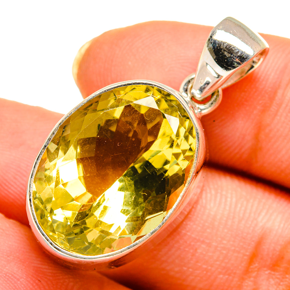 Lemon Quartz Pendants handcrafted by Anasilvercos - PD10644