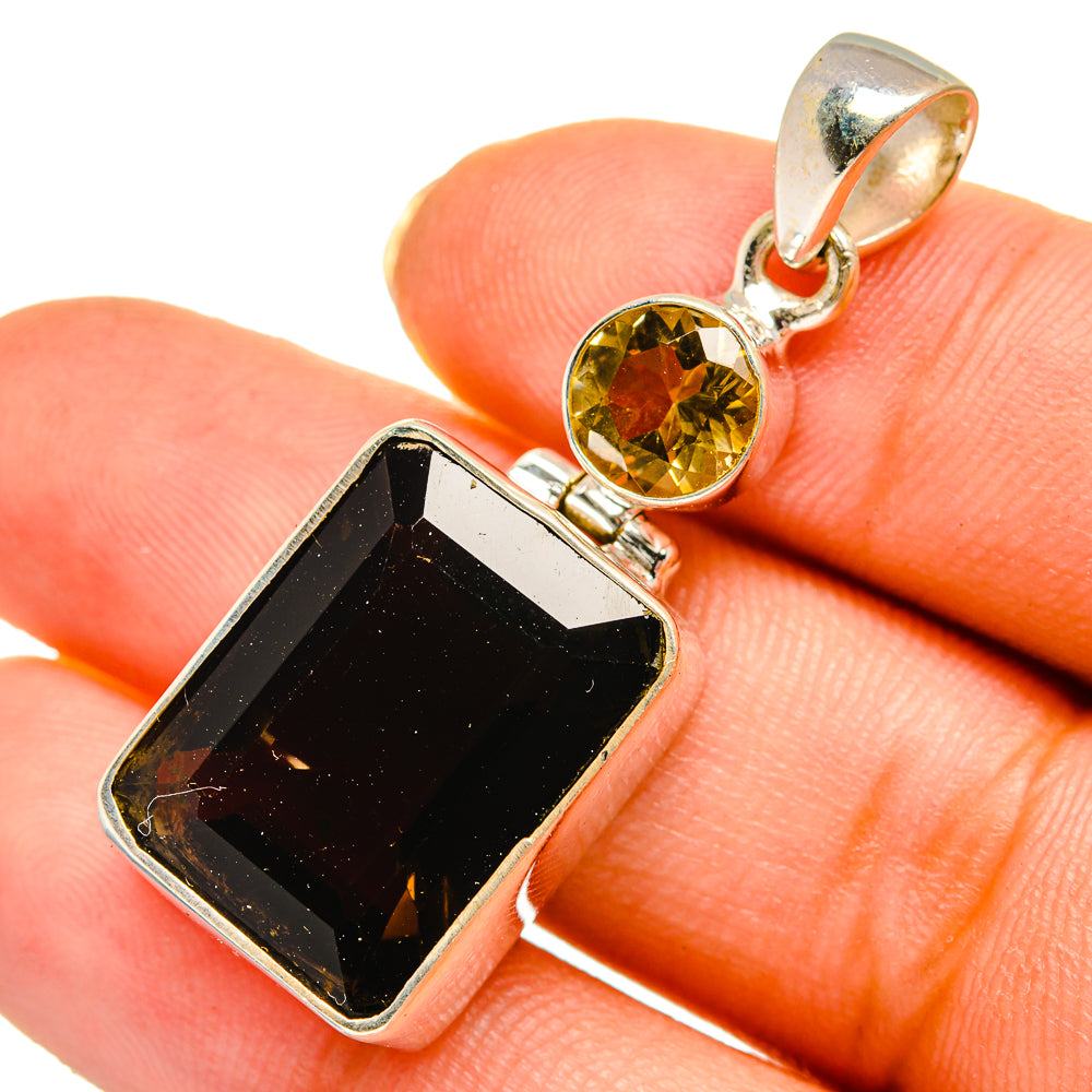 Smoky Quartz Pendants handcrafted by Anasilvercos - PD10648