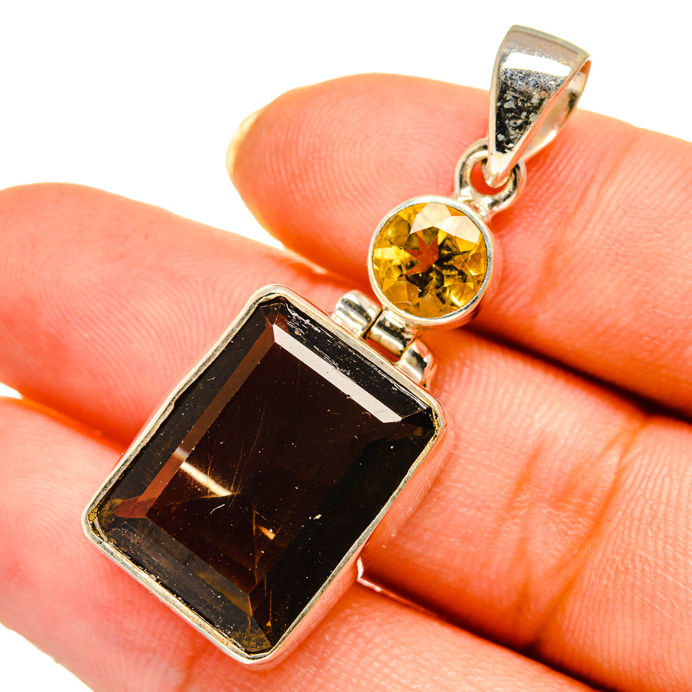 Smoky Quartz Pendants handcrafted by Anasilvercos - PD10651