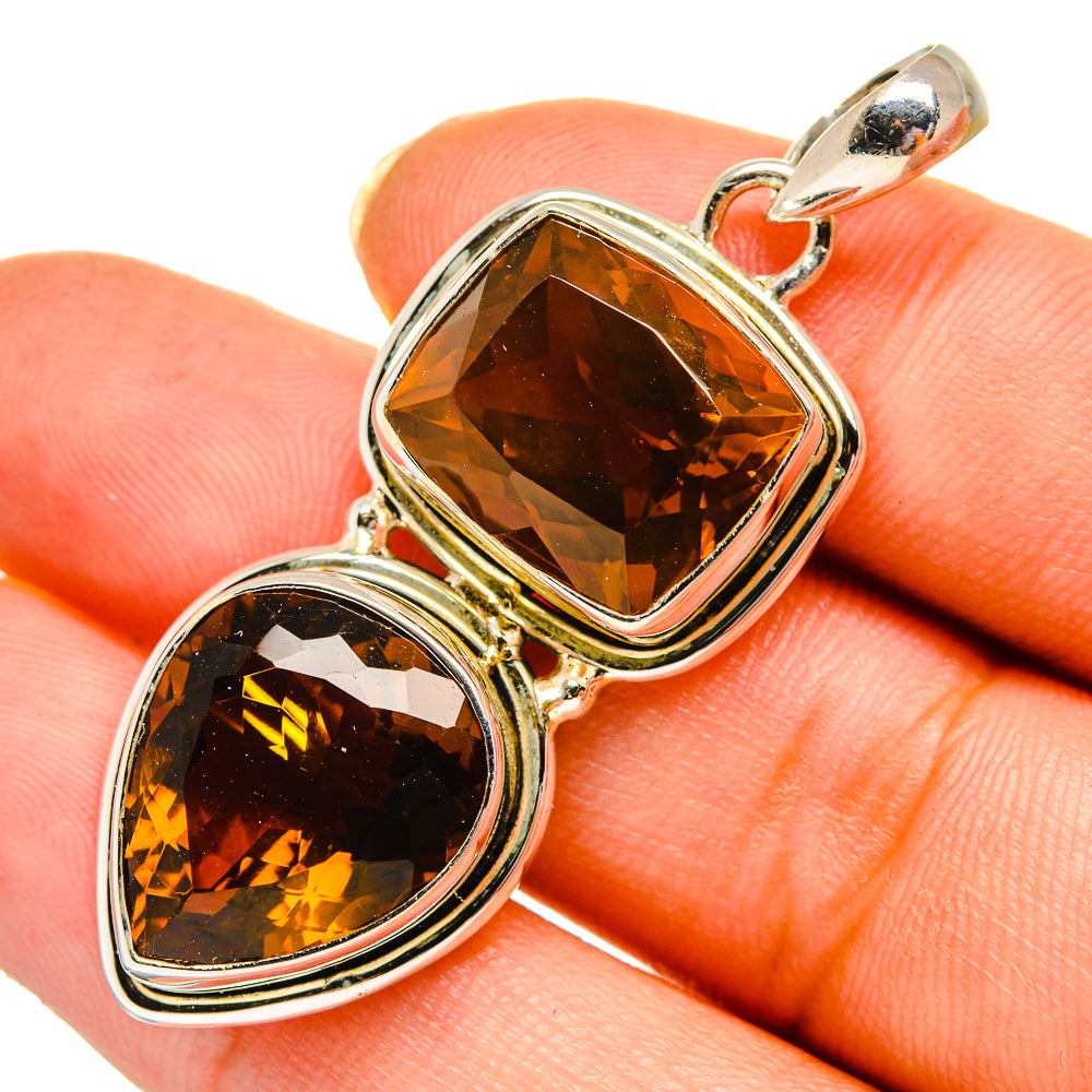 Mandarin Citrine Pendants handcrafted by Anasilvercos - PD10654