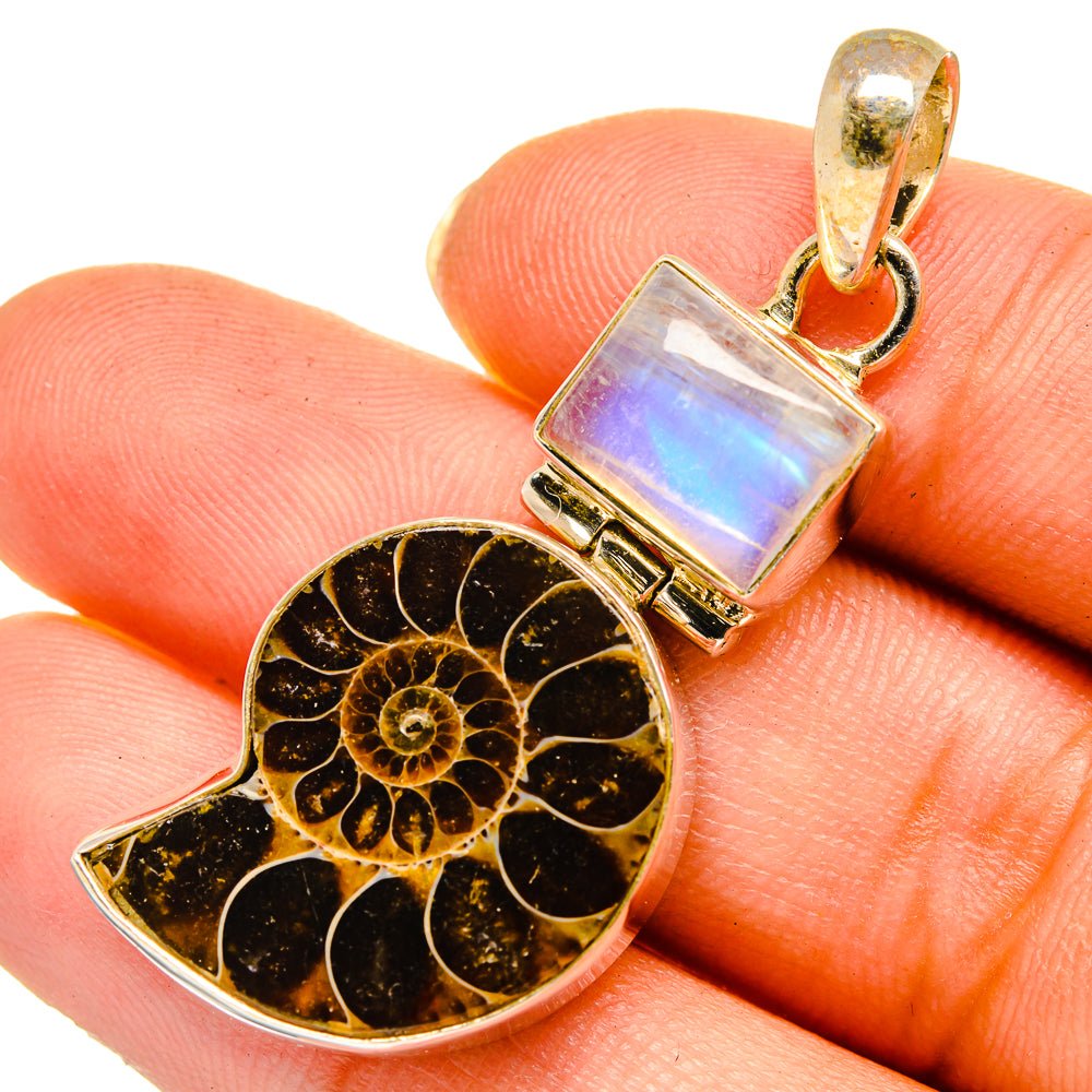 Ammonite Fossil Pendants handcrafted by Anasilvercos - PD10656