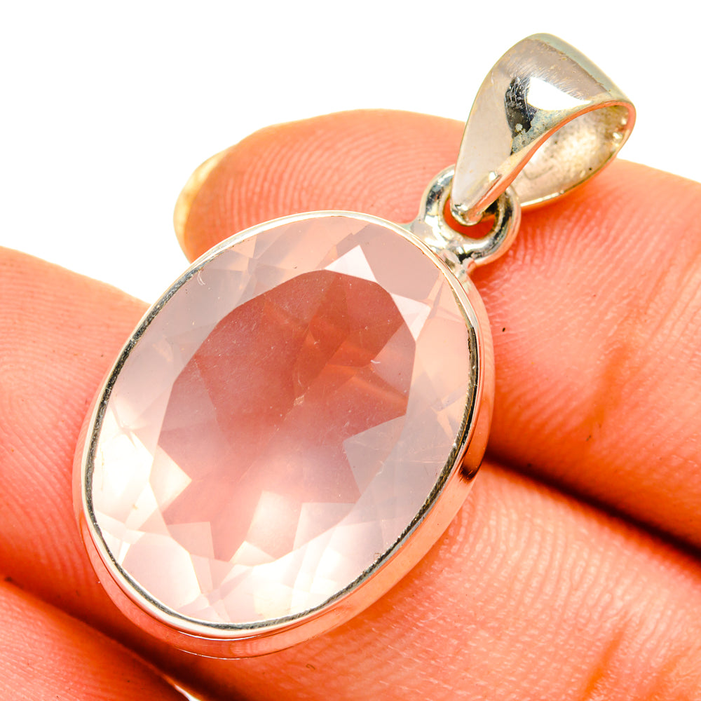 Rose Quartz Pendants handcrafted by Anasilvercos - PD10669