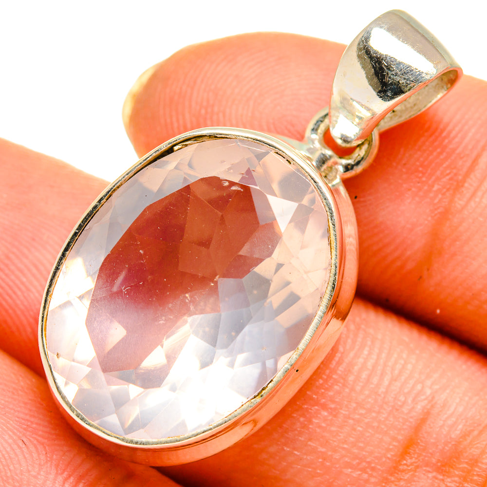 Rose Quartz Pendants handcrafted by Anasilvercos - PD10671
