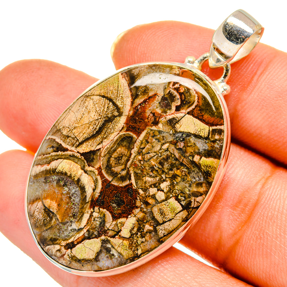 Mushroom Rhyolite Pendants handcrafted by Anasilvercos - PD10685