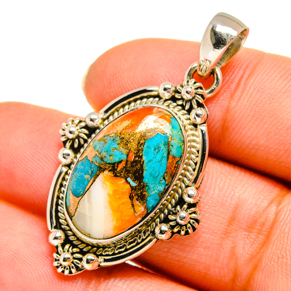 Spiny Oyster Turquoise Pendants handcrafted by Anasilvercos - PD10692